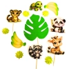 Figurki ozdoby na tort topper zwierzęta safari zoo dekoracje urodzinowe zestaw cukrowy 13 sztuk